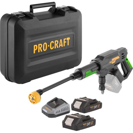 Limpiador a presión con batería Procraft CW20bb 20 V 30 bar 180 l/h sin escobillas + 2 baterías de 2,0 Ah + cargador + maletín