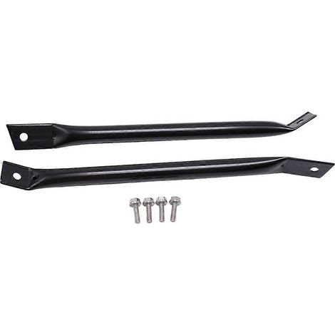 1 par de barras de soporte negras para radiador de guardabarros con tornillos, compatibles con Chevy Camaro Z28 1970-1981 Street Rod, soporte para radiador de capó de 17-3/4 pulgadas (1/5)
