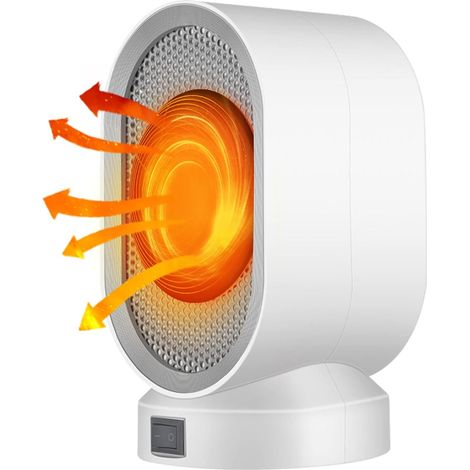 QAZQA Mini Radiateur soufflant, Mini en CéRamique PTC Chauffage éLectrique Portable 400W radiateur, Chauffage rapide en 3 secondes, Petit chauffage soufflant céramique pour la maison, salon (Gris)