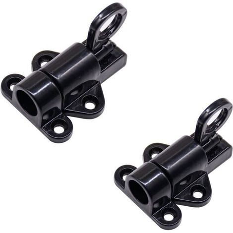 YMYNY Loquet de porte 2 pièces loquet de porte serrure de portail automatique serrure de porte extérieure loquet de fenêtre loquet à ressort loquet de porte en aluminium noir avec vis, KoleZy (1/5)