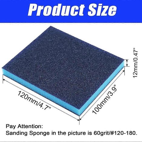 Ensemble de 18 pièces comprenant du papier de verre grain 60-200, une éponge et des blocs de ponçage utilisation à sec et humide réutilisable lavable convient au ponçage du bois et à l'élimination (1/5)