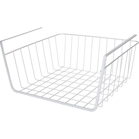 Panier suspendu pour fruits, en métal, gris clair, 30 x 25,5 x 14 cm