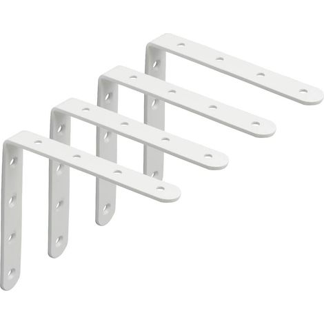 4 Pièces Supports d' Étagères Muraux Robustes, 12.5 CM, Equerre Etagere Murale à Angle Droit de 90°, Supports d' Étagères Muraux en Acier Inoxydable pour Chambre/Salle de Bain/Cuisine,Blanc (1/5)