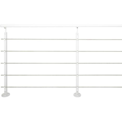 INOLINE - Kit balaustra di fissaggio piatto 2m - Confezione Bianco