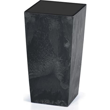 DEUBA® Square Concrete Effect Plant Pot Textured Look with Shelf Insert UV Proof  Anthracite, 91 Liter (de)