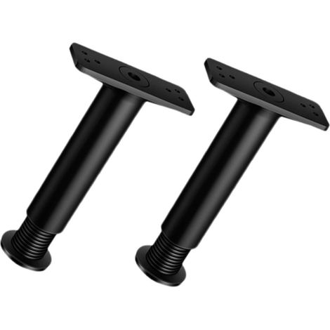 2 Pièces Pied de Lit Réglable en Acier Plastique Noir Support Central pour Cadre de Lit Sol Remplacement pour Meubles Réglables (1/5)