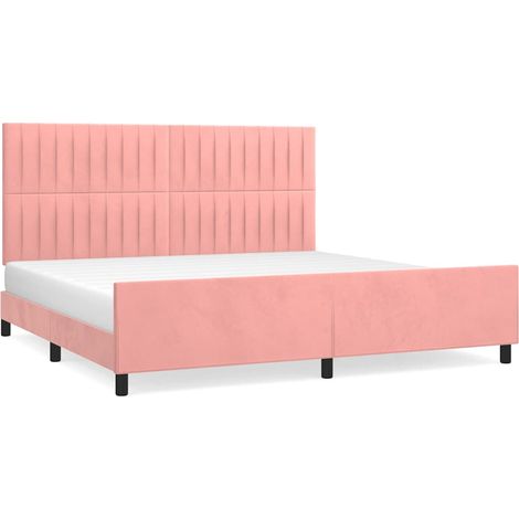 Maison Exclusive - Giroletto con Testiera Rosa 200x200 cm in Velluto (1/5)