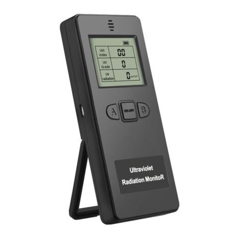 Détecteur de rayonnement, appareil de contrôle de rayonnement ultraviolet d'appareil de contrôle de rayonnement ultraviolet LCD UV numérique portatif UVI avec affichage de la température