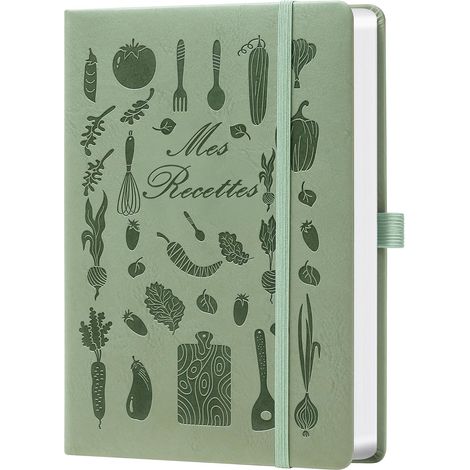 Carnet de Recettes à Remplir A5 – Livre de Recettes Vierge avec Index, Cahier de Cuisine à Remplir pour Noter Vos Recettes Maison – Idée Cadeau pour Passionnés de Cuisine – Vert militaire