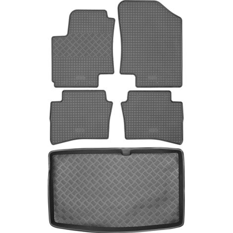 Hyundai i20 I Hatchback de 2008-2014 SET - Alfombrillas de goma para coche + alfombrilla para maletero
