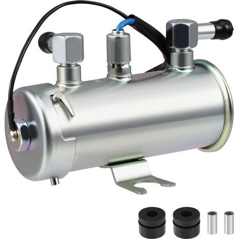12-V-Elektrokraftstoffpumpe, Universalkraftstoffpumpe für Benzin und Diesel, rot facettiert, hochwertiges Design, selbstansaugende Zylinderkraftstoffpumpe für Pkw, Transporter und Motoren (1/5)
