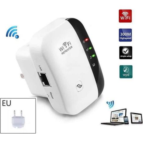 Répéteur WiFi - 300 Mbps - 2,4 GHz - Mode Répéteur et Point d'Accès - Pour Maison et Appartement - 1 Pièce (1/4)
