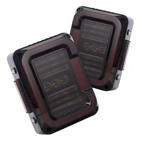 Feux arrière LED Version Euro pour 07-17 Wrangler JK (1 paire), Feux de freinage, de clignotant et de recul, Feux arrière de signalisation diurne (1/5)