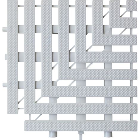 Caillebotis d'angle pour Grille débordement Grille Evacuation Douche Exterieur Drainage caniveau terrasse (1/5)