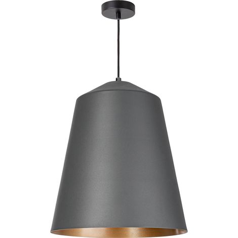 Paco Home Sospensione Soggiorno Tavolo Da Pranzo Cucina Paralume Industriale Oro (Ø36.5 cm), Sospensione - antracite