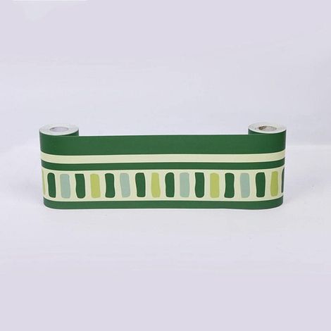 CSPARKV 1 volumen Borde de papel tapiz Borde de pared Adhesivo Borde de papel tapiz Autoadhesivo para cocina, baño, techo, sala de estar, dormitorio Decoración de pared Línea verde 10,6 × 1000 cm (1/4)