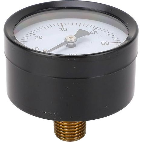 Manometer 0–60 PSI 1/4 Zoll NPT 2 Zoll Zifferblatt, klare Anzeige, axiales Manometer aus Edelstahl für Luft