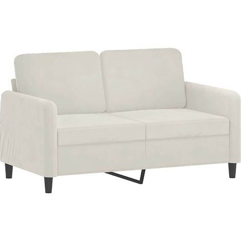 Canapé  Sofa à 2 places Crème 120 cm Velours (1/5)