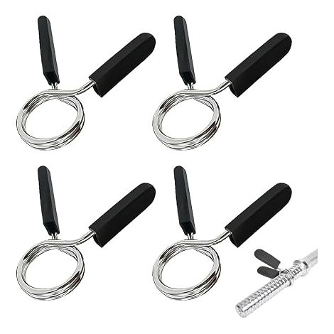 Spring Clips for Dumbbells 28 mm, Metal Locking Collars for Weightlifting and Bodybuilding Bars, Fixing for Weights and Discs (1/5)