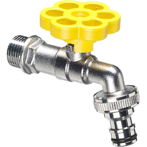 Rubinetto a Sfera per Fontana da Giardino con Fiore Colorato Belfer RUB/029 Giallo (1/2)