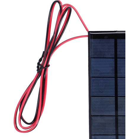 6V DC 2W Epoxidharz-Solarpanel + 100cm rotes und schwarzes Kabel (1/5)