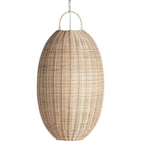 Suspension bohème chic Tekax en ratan naturel - Beige naturel tressé élégant et épuré (1/4)