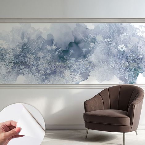 Papier peint autocollant adhésif avec motifs pour salon et chambre accessoire stylé pour votre intérieur Prairie fleurie 250x104 cm (1/5)