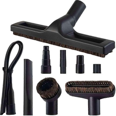 9-teiliges Universal-Reinigungsset inklusive Staubsaugeraufsatz, Bürste und Fugendüse, für handelsübliche 32-mm- und 35-mm-Schläuche. (1/5)
