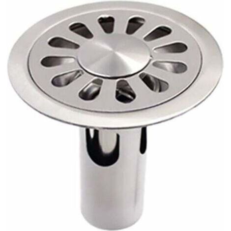 Siphon de sol rond en acier inoxydable brossé. adapté pour salle de bain. cuisine. buanderie. jardin