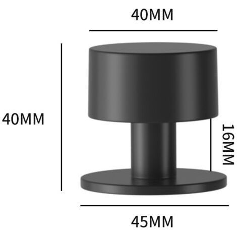 1pc Butées Porte Adhesive Acier Inoxydable Butoir Arrêts Porte Door Stoppers Avec Caoutchouc Antichoc pour Montage Mural ou au Sol(40mm, Noir) (1/3)