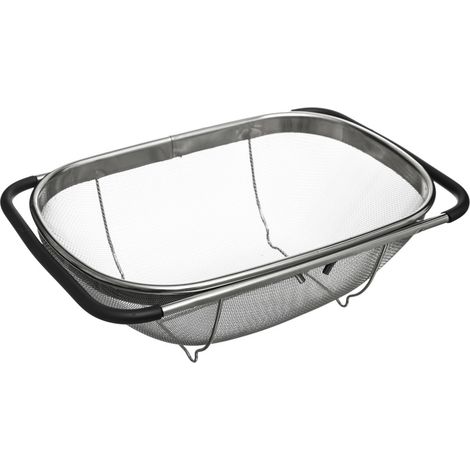 5Five Simply Smart – Passoire en acier inoxydable – Maille fine pour filtration – Poignées coulissantes ajustables – Largeur 54,5 cm