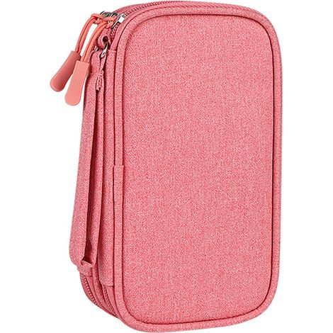 Sac Organisateur Câbles - Pour Chargeur Portable Et Accessoires Électroniques - 2 Compartiments Avec Fermeture Éclair Double - Poignée Et Bandoulière - 1 Pièce