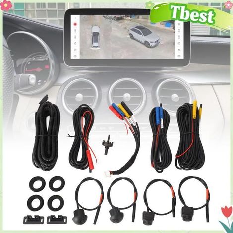 Tbest Système de caméra à vue panoramique Caméra de voiture 360, vue panoramique et arrière droite gauche, AHD IP68, moto boite (1/5)