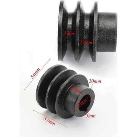 Poulie Courroie Trapézoïdale - ID 20 mm - Double Rainure - Pour Moteurs 168F 170F GX110 GX120 GX160 GX200 - 1 Pièce (1/4)
