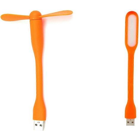 Multifunctional USB mini bureau mini ventilateur avec universal USB lampe énergie saving portable LED lampe orange (1/4)