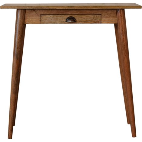 Mini bureau d’écriture en bois massif de style nordique,1 tiroir,marron