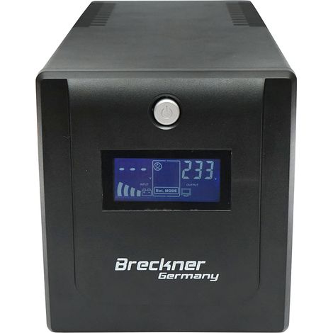 UPS 1000VA/600W con 2 batterie da 7,5Ah e 4 prese schuko, LCD, USB Breckner Germany (1/5)