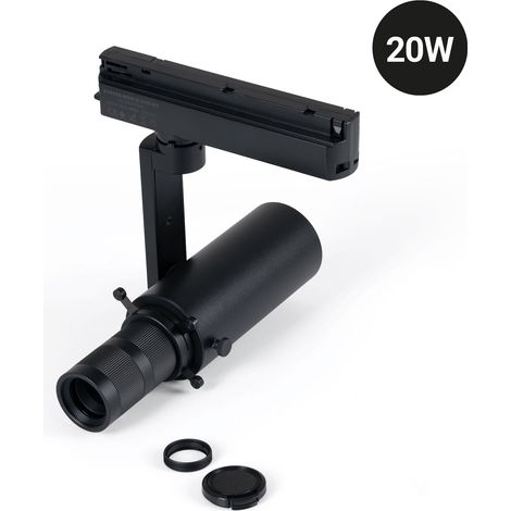 Projecteur découpe pour rail monophasé - 20W - 20º-35º - Blanc Chaud (1/5)