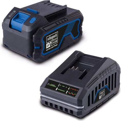 Scheppach Starter-KIT IXES 20V - SBSK4.0 - Li-ion - Batterie et Chargeur 4.0 Ah - Temps de charge rapide - Témoin lumineux