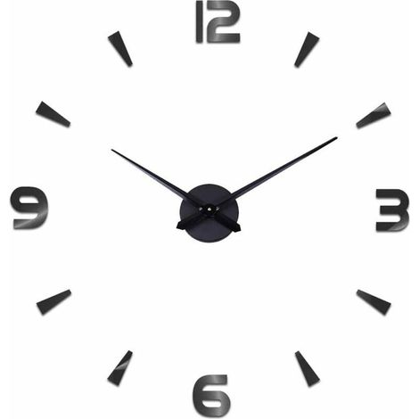 DIY moderne stille Wanduhr 3D-Aufkleber für Zuhause, Restaurant, Büro, Hotel, Dekoration (schwarz)