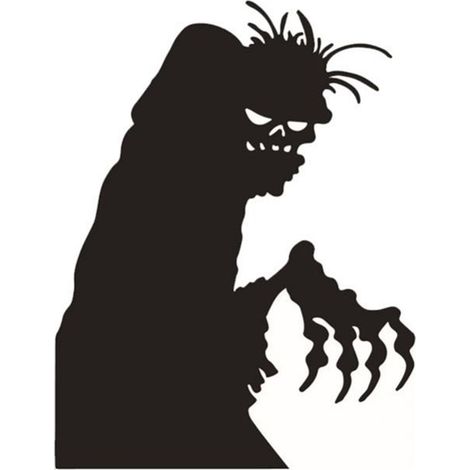 Autocollant mural amovible sans trace auto-adhésif vinyle noir déco thème Halloween salon chambre fenêtre mur TV 58x44.6 cm 1 pièce (1/3)