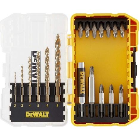 Coffret Toughcase 19 Pièces - Embouts de Vissage et Forets - Perçage Métal - Pour Perceuse-Visseuse Multicolore