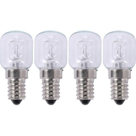 4 ampoules halogènes E14 haute température (500 °C) 25 W pour four à bulles, 250 V, quartz (1/5)