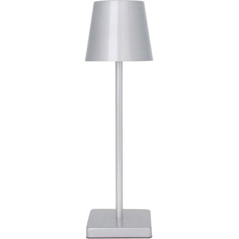 MODERNE WIEDERAUFLADBARE LED-TOUCH-TISCHLEUCHTE FÜR BAR, HOTEL, RESTAURANT, SILBER (1/2)