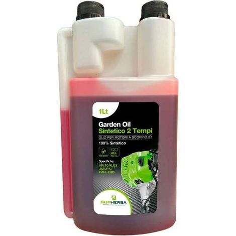 Supherba Olio Motore 2T Sintetico 1L per Giardinaggio con Dosatore
