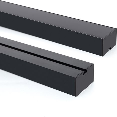 Aluminiumprofil Hängend XL 50x30 für LED Streifen bis 45 mm mit durchgehender Abdeckung Schwarz 2 m Schwarz transluzent (1/5)