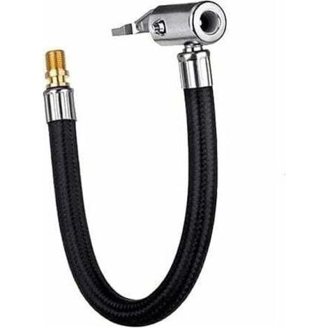Tuyau de gonflage de pneu de voiture - Tuyau de gonflage Adaptateur de tube d'extension de pompe à air Twisted Tire Air Connection Locking Air Chuck Bicycle Motorcycle 20cm (1/4)
