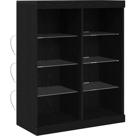 vidaXL Madia LED Rovere Nero 81 x 37 x 100 cm Legno (1/5)
