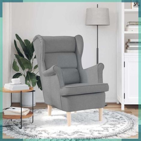4016895 Fauteuil gris clair 74x84x100 cm tissu (1/5)