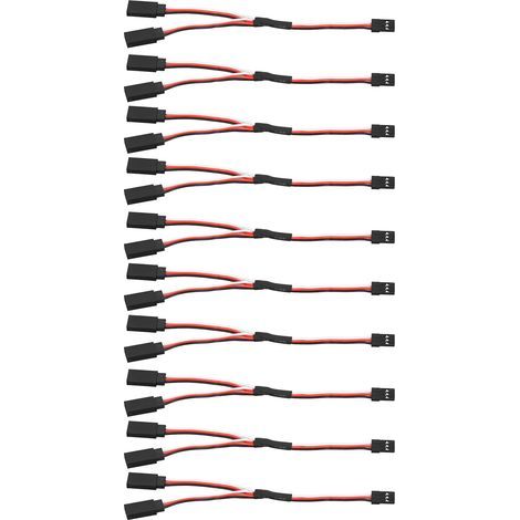 Câble d'extension de servomoteur, 10 pièces, 3 broches femelle à mâle, carte de connecteur de fil, télécommande Type Y 150mm(5,91 pouces) (1/5)